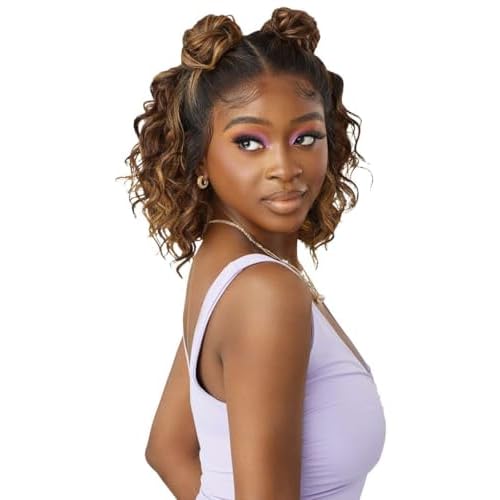 Outre Airtied 100% Fully Hand-Tied Wig - Human Hair Blend - Loose Deep 12" (DARK BROWN 2)