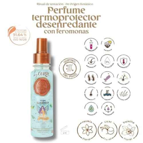 Hair Perfume - DUO Protector Termico para Cabello, Desenredante y Control Frizz Con Feromonas, Protecci?n Solar - Ritual Seducci?n y Ritual Tentaci?n Floral y Frutal 120ML - Leave in Conditioner Spray