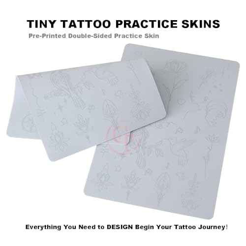 Silicone Tattoo Training Pad 1.5mm Thickness Double Sided Pre-printed Gray Fine Line Tiny Tattoo Practice Skin for Line Practice (1pc)