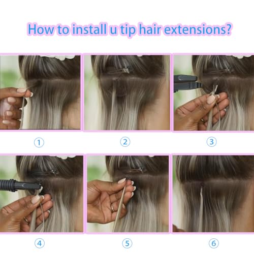 Curlable U-tip Human Hair Extensions 33# Copper Brown Keratin Nail Tip Hair Extension 100 Strands 0.5g/strands Straight Brazilian Remy Hair 24 Inch (60cm)