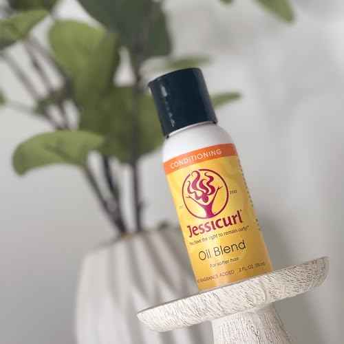 Jessicurl, Oil Blend, Island Fantasy, 2 Fl oz. Hair Oil for Curly Hair and Frizz Control, Dry Hair Treatment, adds Softness and Shine, with Avocado, Jojoba and Coconut Oil