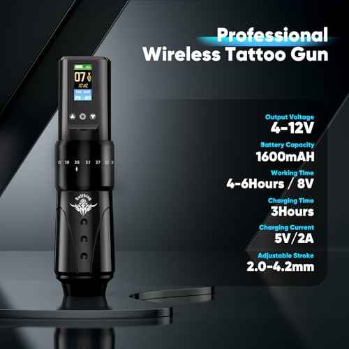 Wireless Tattoo Gun Machine Kit - Professional Rotary Tattoo Pen Set, Complete Beginners Tattoo Supplies with 2Pcs 1,600mAh Batteries, 40Pcs Cartridge Needles for Starter, Artists