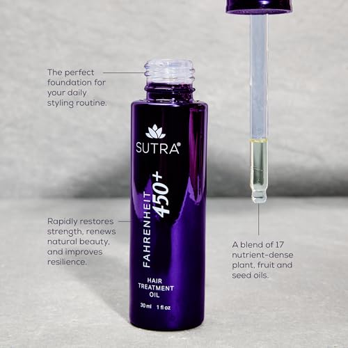 SUTRA Fahrenheit?450+ Multi?Purpose Oil for Hair, Skin & Scalp | Heat Protection to 450?¡ÆF | Frizz Control, Shine & Deep Hydration ? Face, Body & Pre?Shampoo Treatment