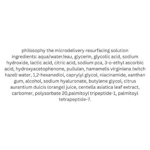 philosophy microdelivery resurfacing solution - with 4% ahas, cica & vitamin C - reduces the appearances of fine lines & pores - 5 fl oz