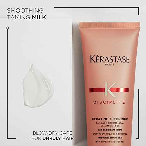 KERASTASE Discipline Keratine Thermique - Smoothing Leave In Treatment, Reduces Frizz and Tames Flyaways, Protects Against Heat Damage, Adds Shine and Smooths Imperfections
