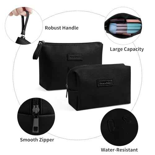 Cosmetic Bags for Women Small Makeup Bag for Purse Pu Leather Makeup Pouch Travel Makeup Bag with Zipper Make Up Bag for Travelling