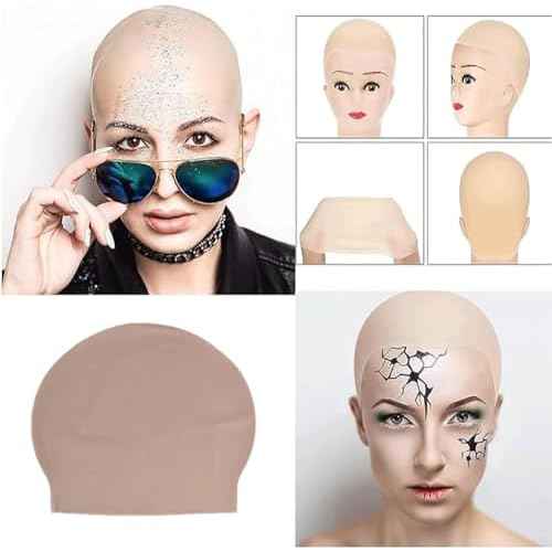 BIKBOK Unisex Bald Caps,Latex Wig Cap Halloween Costume,Head Wig Cap Costume Accessory for Theme Party