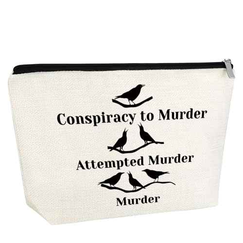 Crow Lover Gift Makeup Bag Crow Gift Cosmetic Bag Bird Lover Gift Bird Watching Gift Crow Themed Gift Crow Christmas Graduation Birthday Gift For Friend Daughter Zipper Travel Bag