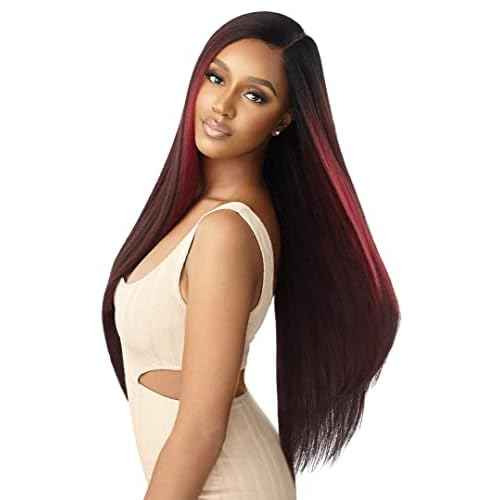 Outre Lace Front Wig Natural Yaki 30" (JET BLACK 1)