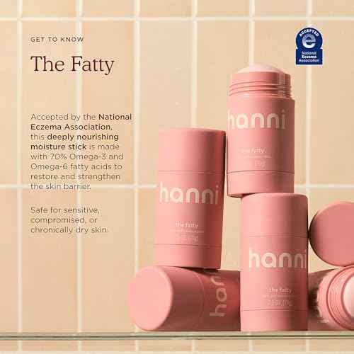 HANNI Fatty Body Moisturizer Stick with Fatty Acids, Travel Size Friendly Solid Lotion for Plumping and Hydration, Fragrance-Free and Safe for Sensitive Skin, 2.5 oz (Pack of 2)