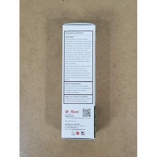 Dr. Numb 4% Lidocaine Foaming Soap with Benzethonium Chloride ? Numbing Wash for Local and Anorectal Uses ? 1.7 oz (5 Bottles)