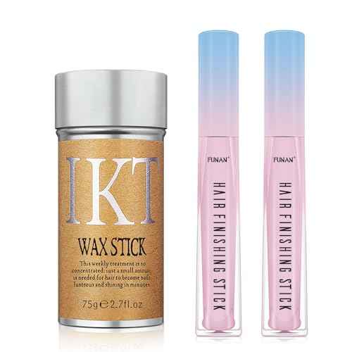 Hair Wax Stick Set (3 Pcs) - Edge Control, Styling Stick for Baby Hair and Wigs, Frizz-Fixing for Slick Finish