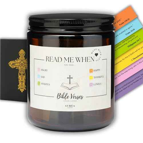 Bible Verse Jar, Christian Gifts for Women, Inspirational Scripture Jar, Birthday Gifts for Women, Faith-Based Gifts, Bible Accessories for Women, Religious Gifts for Mom and Friends (Amber Black)