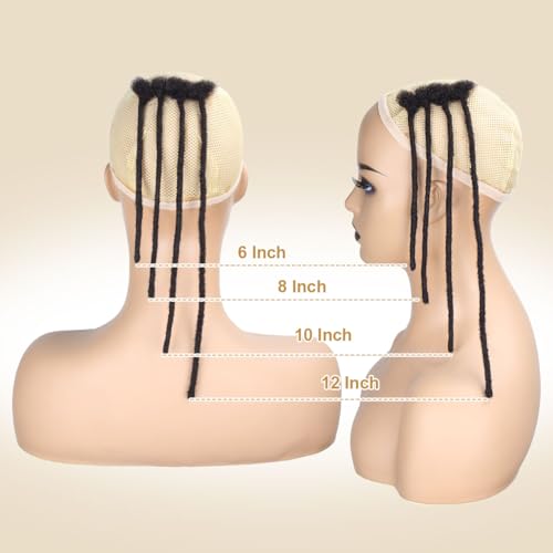 12 inch 40 Strands Loc Extensions Human Hair, Real 0.6cm Width Human Hair Dreads Extensions for Man/Women Full Handmade Dreadlocks Can be Dyed(613)