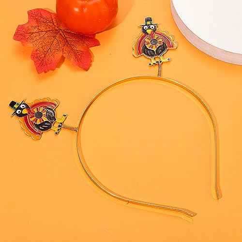 NVENF Thanksgiving Headbands for Women - Rhinestone Letter GIVE THANKS' HAPPY FALL' Hair Hoop Autumn Accessories
