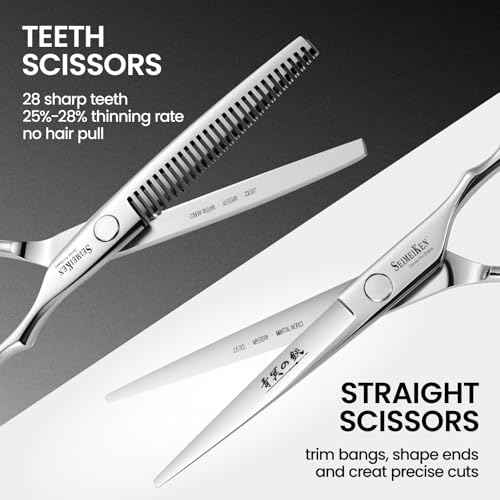 Hair Cutting Scissors Kit ? 10PCS Professional Hair Shears Set - 6.0 Inch Haircut Scissors - Hairdressing Shears Thinning Scissors for Salon & Home Use
