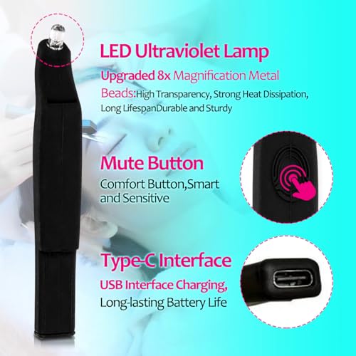 UV Lash Glue (3ml) with Light, 2-in-1 Portable UV LED Lamp Eyelash Extension Glue Applicator, Safe and Easy to Use for Home, Travel, Salon, Professional and Personal Use