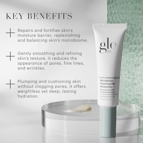 Glo Skin Beauty Microbiome Restoring PM Moisturizer ? Oil Free Nighttime Gel-Cream for Acne-Prone Oily Skin, Repairs Skin¡¯s Moisture Barrier, Reduces the Appearance of Pores, Fine Lines & Wrinkles