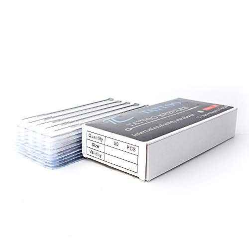 TC Mixed Tattoo Needles -Disposable Sterile Tattoo Tattoo Needles with 3RL,5RL,7RL,9RL, 3RS, 5RS, 7RS, 5M1,7M1,9M1 (50 Count) for Tattoo Machine