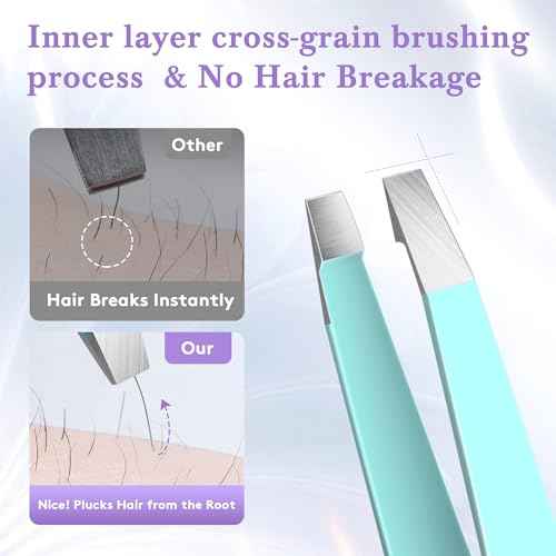 Tweezers for Women Facial Hair,Stocking Stuffers 4 Pack Tweezers for Eyebrows,Tweezer Set for Ingrown Hair, Plucking Daily Beauty Tool with Leather Travel Case for Gifts