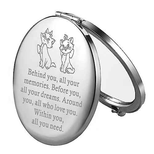 FEELMEM Cat Inspired Gift Movie Fans Compact Makeup Mirror Gift Cartoon Movie Themed Gift