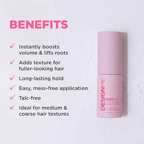 PUFF.ME Volumizing Powder by DESIGNME | Hair Powder Volumizer for Hair | Root Lifting Hair Texture Powder for Straight, Curly, or Wavy Hair | Talc Free Hair Powder for Women, (0.32 Oz)