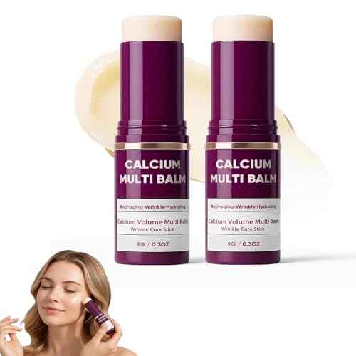 Cemenrete Calcium Multi Balm, Collagen Moisturing Stick, Anti-aging, Sagging, Wrinkles, Hydrating, Almond & Vitamin E for Lip Balm Eye Cream Neck