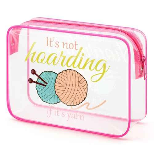 Crocheting Gifts for Women Makeup Bag Crocheting Lover Gift for Her Mom Knitter Gifts Knitting Lover Gift for Grandma Friends Cosmetic Bag Christmas Birthday Crochet Gifts for Crocheters Travel Bag