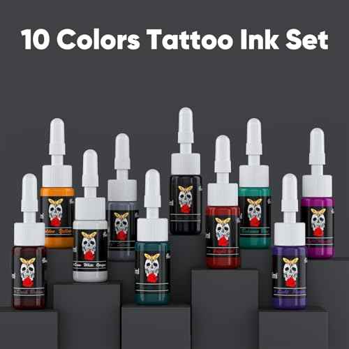Cordless Tattoo Gun Kit - Professional Tattoo Machine Set with LED Display Rotary Tattoo Pen, Complete Tattoo Supplies Kits with 10Pcs Tattoo Cartridge Needles for Beginners (Black, 64 pcs)