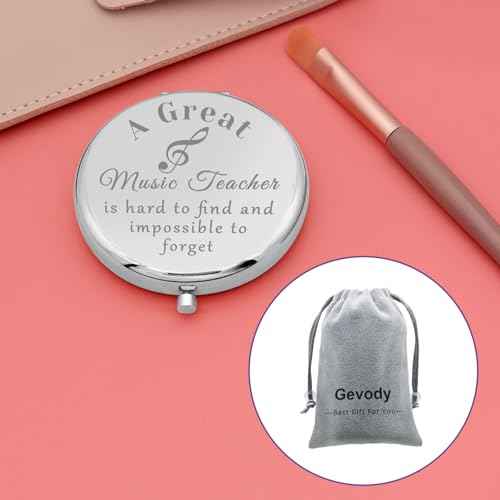Compact Mirror for Music Teachers - Appreciation & Thank You Gifts for Women Music Lovers - Mini Pocket Mirror for Birthday Gifts