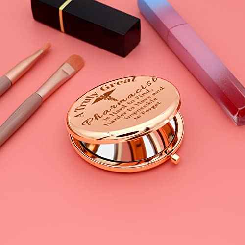 Pharmacist Gift for Women Nurse Appreciation Gifts Travel Makeup Mirror Pharmacy Tech Present for Doctor Nursing Medical School Birthday Graduation Compact Makeup Mirror for Friend Coworker