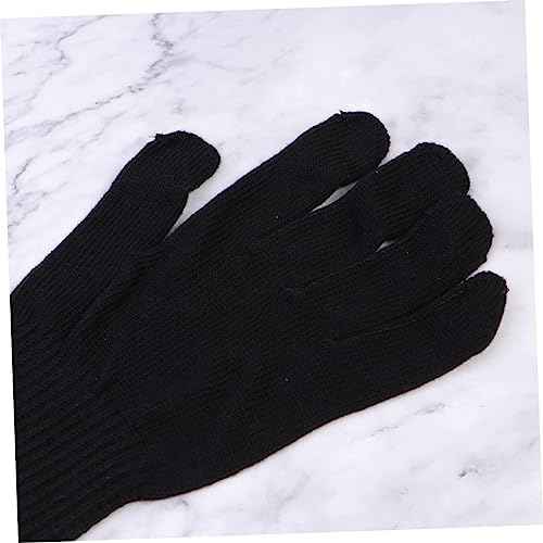 Hair Straightener Curler Gloves 2 Pack Heat Resistant Perm Gloves Anti-scalding Heatproof Black for Styling