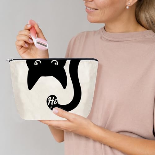 Cat Lover Gifts Black Cats Themed Gift for Lovers Make up Coin Travel Cosmetic Purse Toiletry Bag for Women Cute Small Zipper Pouch for Teens