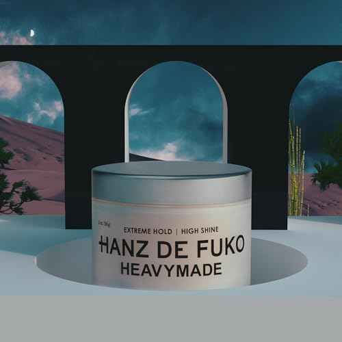 Hanz de Fuko Heavymade ? Premium Men¡¯s Hair Styling Pomade for an Extreme Hold, High Shine Finish ? Water-Based, Humidity-Resistant Styler for Achieving Various Hairstyles ? 2 oz, Travel Size