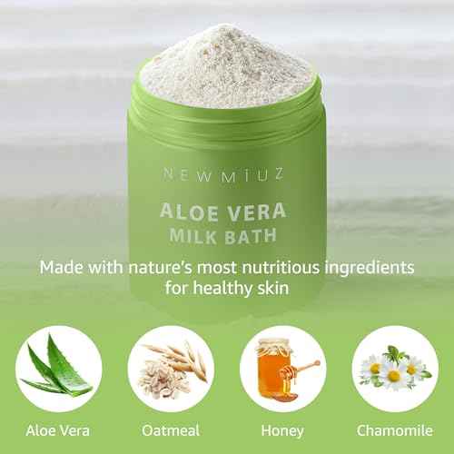 Creamy Oats Milk Bath Soak Hydrate Moisturize Soften Skin Aloe Vera Honey Chamomile Luxury Spa Bath Salt Christmas Birthday Relaxation Gift for Women