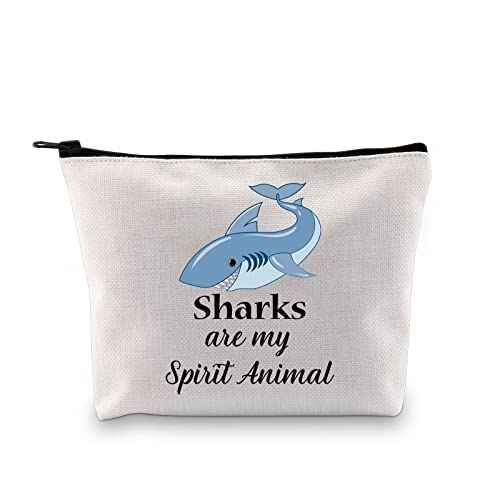 GJTIM Shark Gift Ocean Animal Gift Travel Organizer Makeup Bag Sharks Are My Spirit Animal Gift for Shark Lovers (Spirit Sharks Bag)