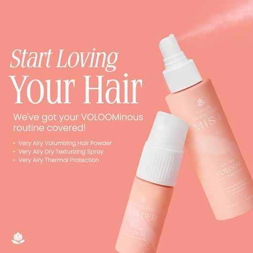 VOLOOM Very Airy Volumizing Hair Powder - Lightweight Volume & Styling Spray for Weightless Texture & Grip - Hair Volumizer Products for Roots with Aloe Leaf & Coconut Oil
