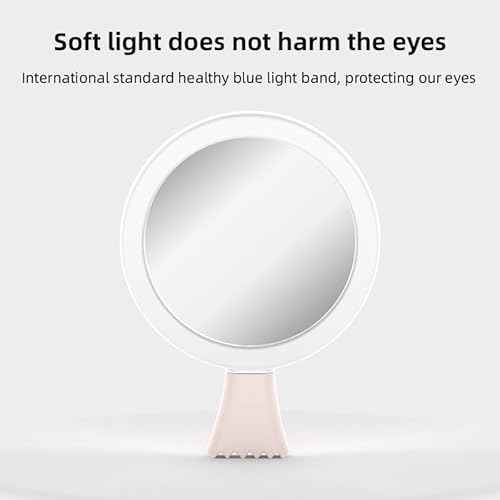 PIXIADORE LED Lighted Compact Mirror£¬Cute Portable Travel Purse Makeup Mirror for Halloween Christmas New Year Party Gift(White-Lightning)