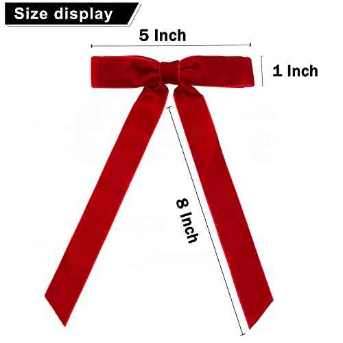 Large Red Velvet Hair Bows For Girls,2 PCS 5 Inch Bows Hair Alligator Clips Accessories for Women Girls Toddlers Kids