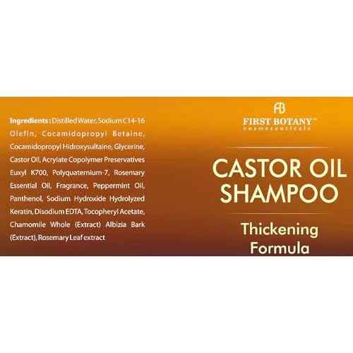 Castor Oil Shampoo and Conditioner - An Anti Hair Loss Set Thickening formula For Hair Regrowth, Anti Thinning Sulfate Free For Men & Women Anti Dandruff Treatment - 16 oz