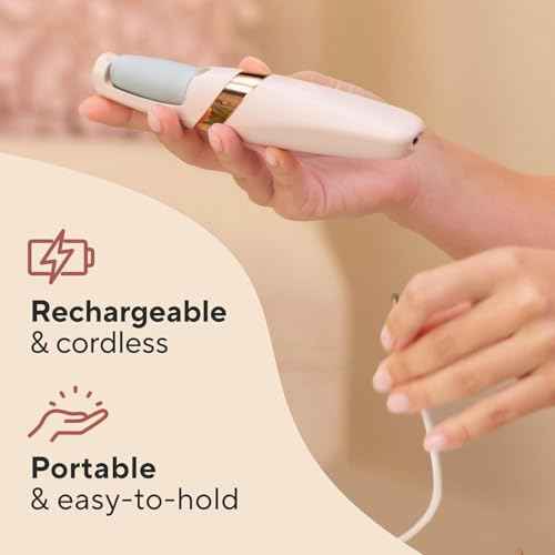 Electric Foot Callus Remover, Pedicure Grinder, Sander & Filer Tools for Effective Feet Scrubber (Removedor De Callos En Los Pies) (Pink-Grey)