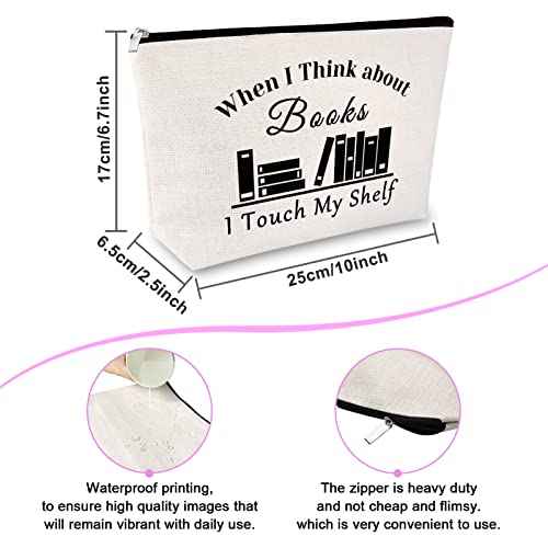 Book Lovers Gifts Makeup Bag Birthday Gift for Reading Lovers Bookworm Gift for Women Book Club Gift Christmas Graduation Gift for Librarians Reader Retirement Gift for Coworker Travel Cosmetic Bag
