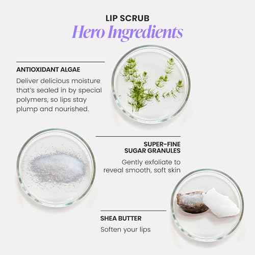 Wonderskin 3-in-1 Lip Scrub Exfoliator & Moisturizer, Lip Exfoliator Scrub, Hydrating Balm for Soft, Nourished, Flake-Free Lips with One-Step Prep, 0.10oz
