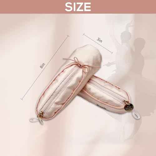Small Ballet Dance Recital Makeup Bag Ballerina Gifts for Girls & Women Dancer Lover, Mini Ballet Slipper Shoe Makeup Pouch Cosmetic Bag Pink (1PC)