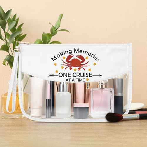 Crab Lovers Gift Cruise Clear Makeup Bag Cruise Gift Summer Beach Travel Accessories for Women Cosmetic Bag Cruise Vacation Present for Daughter Sea Animal Lover Present Toiletry Pouch for Travel