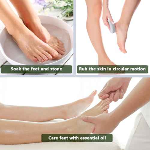 Natural Foot Pumice Stone for Feet, Borogo 2-Pack Lava Pedicure Tools Hard Skin Callus Remover for Feet and Hands - White&Red