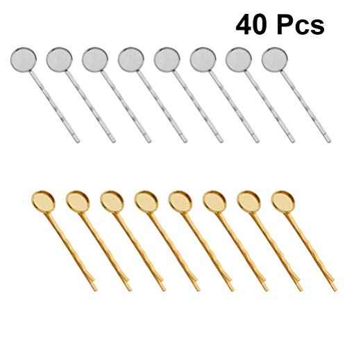 Bobby Pin Jewelry Tray Jewelry Tray 40PCS DIY Round Tray Hair Clips No- Metal Bobby Hair Clips Snap for Hair Accessories£¨Mixed coloring£© Metal Serving Tray Metal Hair Clips Jewelry Tray
