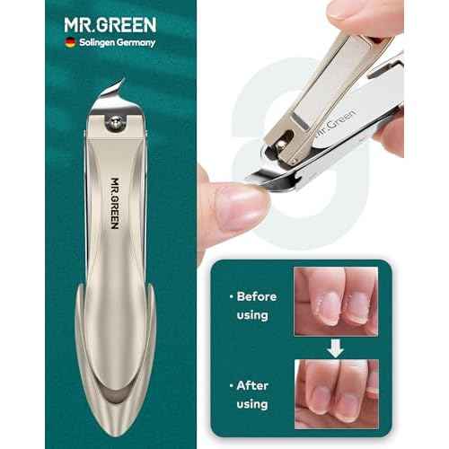 MR.GREEN Upgraded Manicure Set, German Stainless Anti Splash Nail Clippers Set with Cather, Quality Fingernail& Toenail Clipper, Professional Nail Care Kit with Exquisite Leather Case for Men & Women