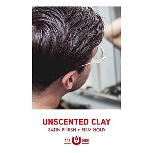 ace high Unscented Hair Clay, Strong Hold, Satin to Matte Finish, Adds Texture and Thickness, 4oz
