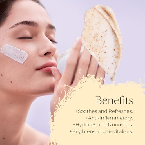 Fleurissent Serenity Elixir Lavender 2-in-1 Facial Mask & Exfoliator ? Calming Fusion Florale-6, Organic Roses & Gentle Rice Exfoliation, 98% Natural, 1.7 FL OZ for Healthy-Looking Skin